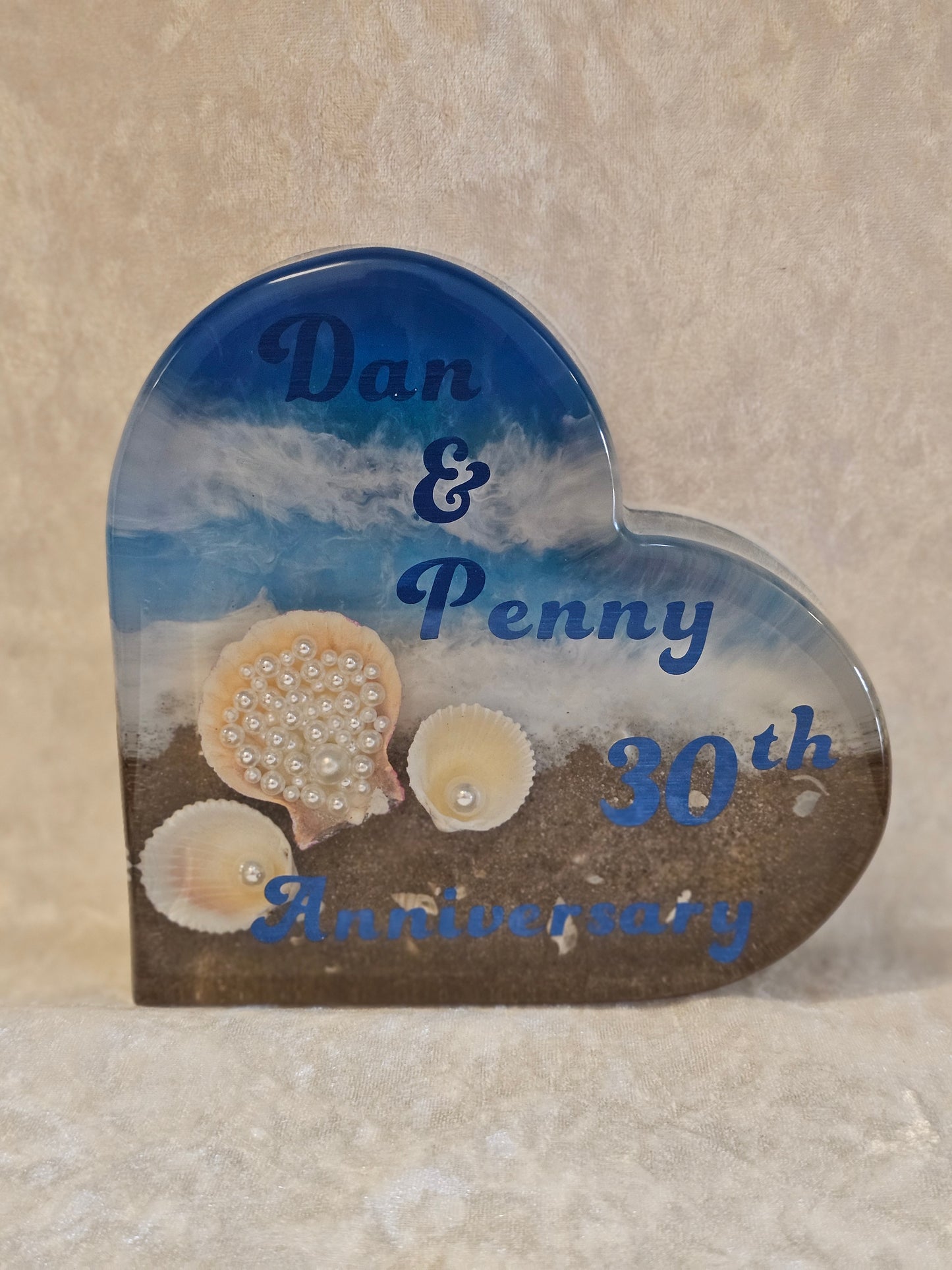 Personalised Dried Flower Resin Heart