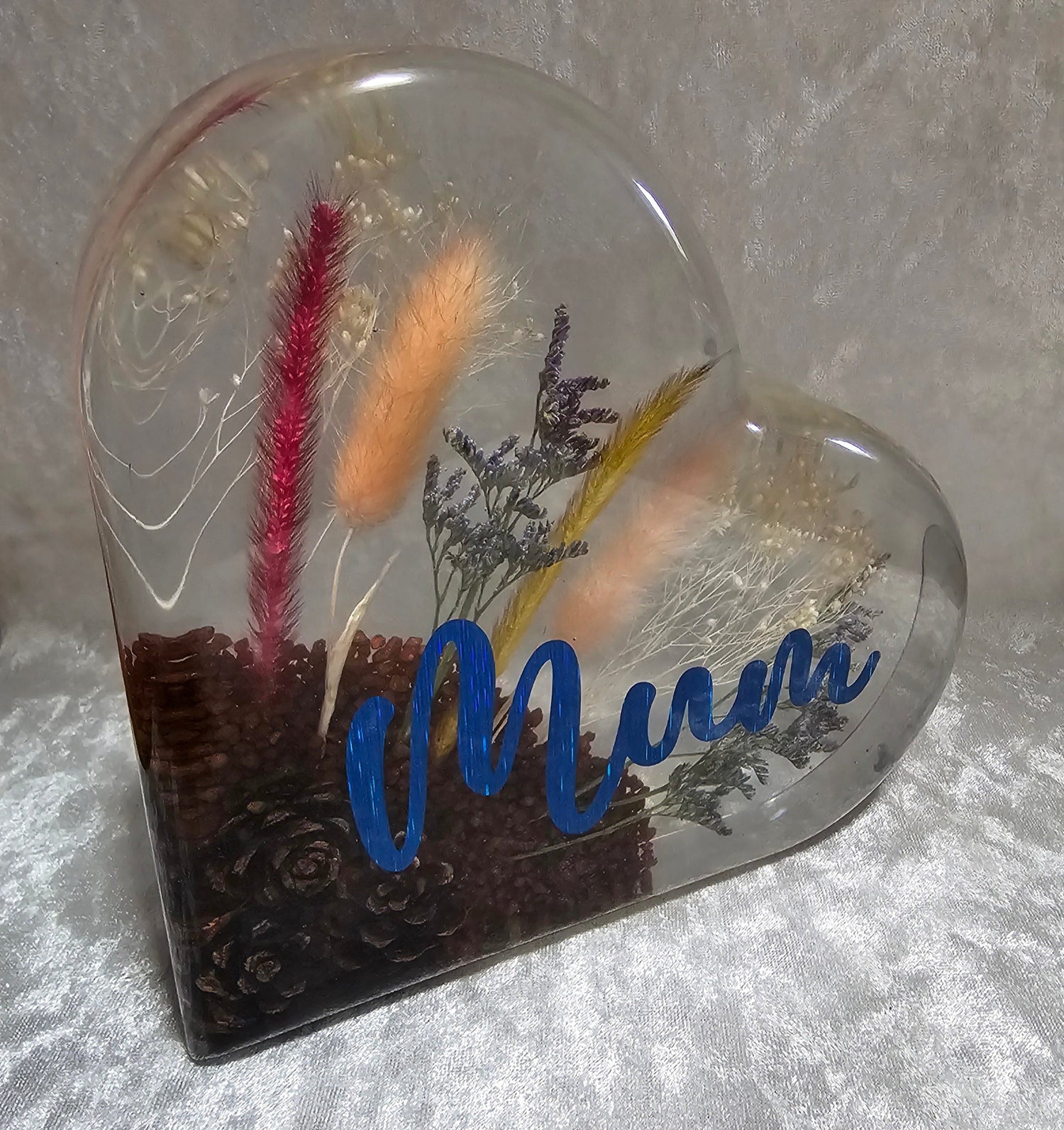 Personalised Dried Flower Resin Heart 7