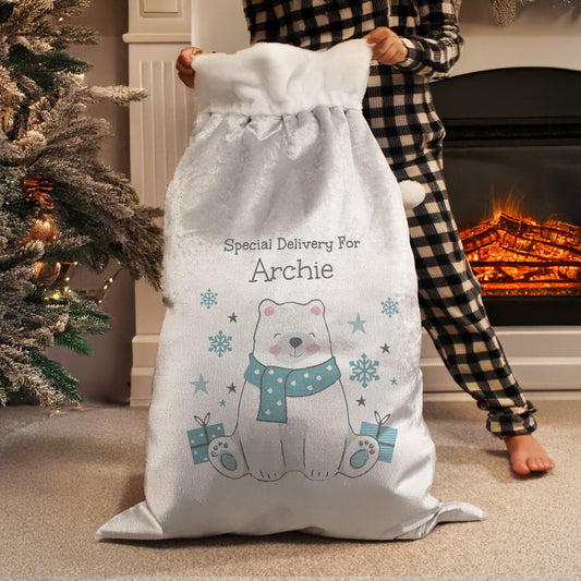 Personalised Polar Bear Christmas Sack 2