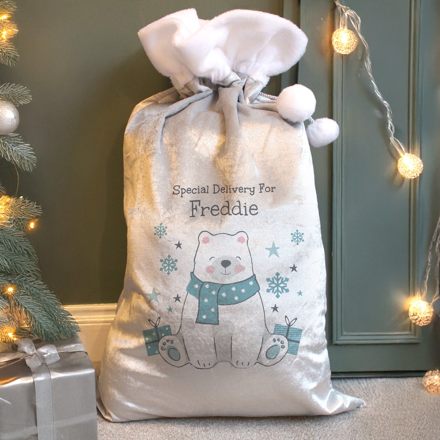Personalised Polar Bear Christmas Sack 4