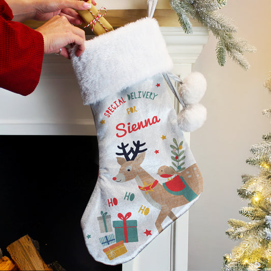 Personalised Reindeer Christmas Stocking 2