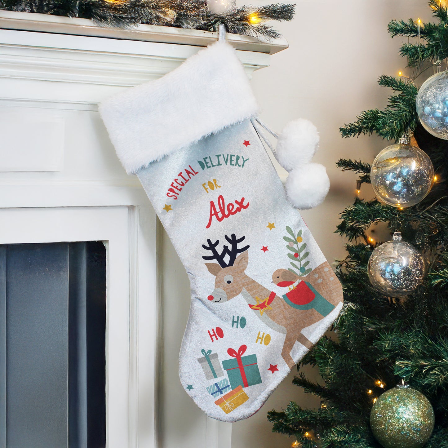 Personalised Reindeer Christmas Stocking 4