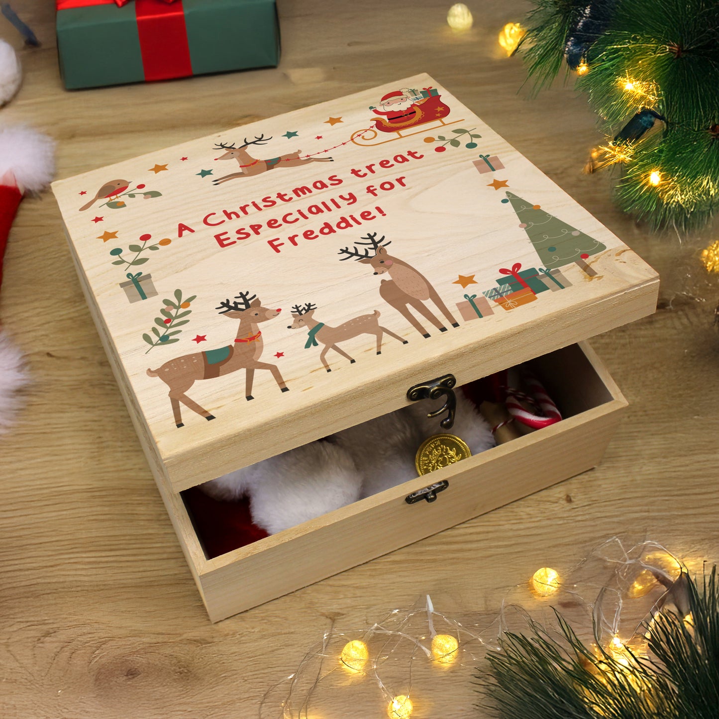 Personalised Santa & Reindeer Christmas Eve Box 4