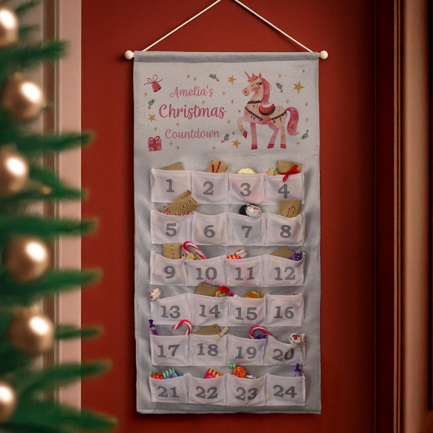 Personalised Unicorn Christmas Advent Calendar 6