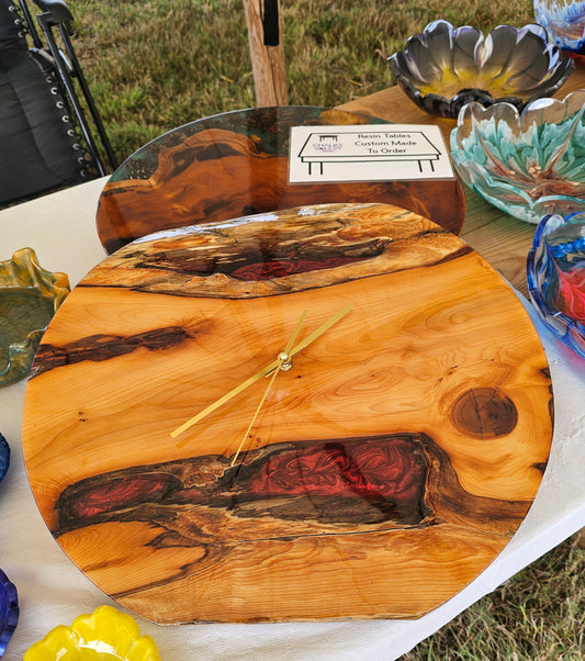 handcrafted epoxy resin wall clock 2