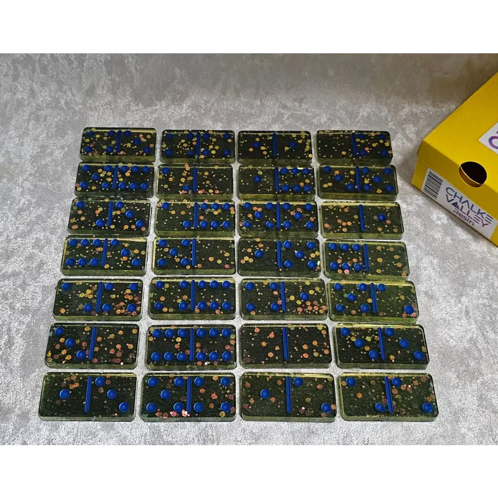 Handmade Dominoes Set of 28 Resin Dominoes Game