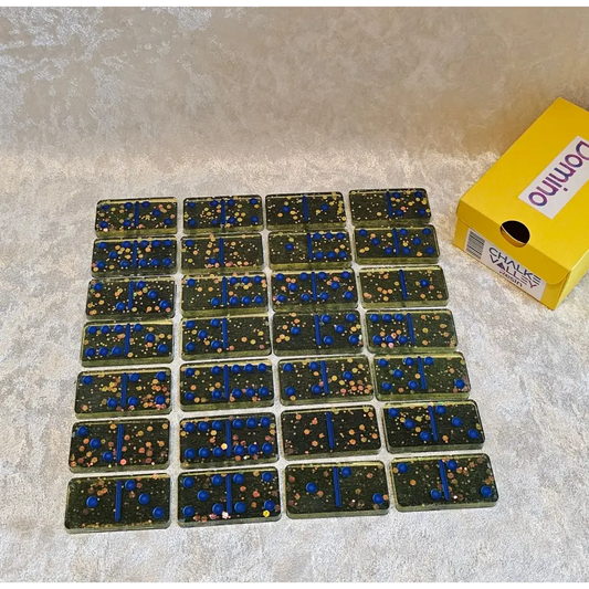 Handmade Dominoes Set of 28 Resin Dominoes Game