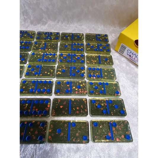 Handmade Dominoes Set of 28 Resin Dominoes Game