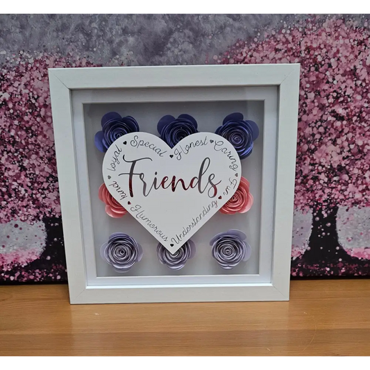 Personalised Flower Shadow Box - Friend