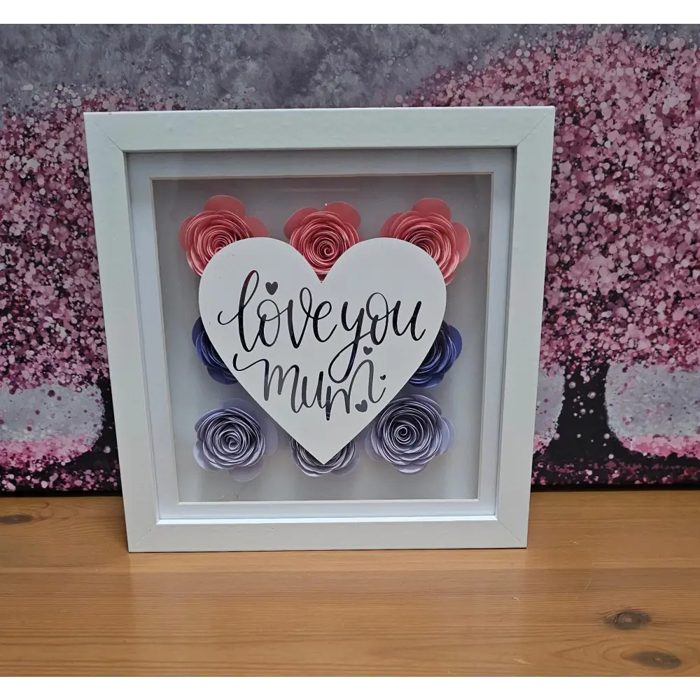 Personalised Flower Shadow Box - Mum