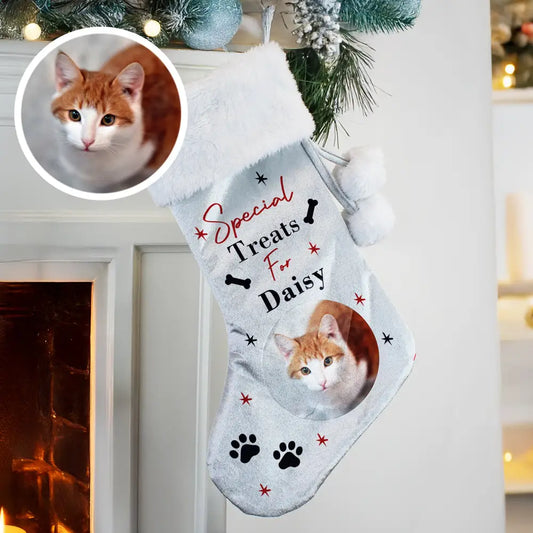 Personalised Photo Upload Dog Christmas Stocking 2