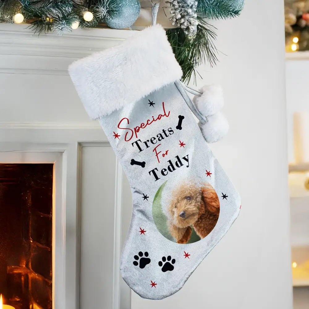 Personalised Photo Upload Dog Christmas Stocking 3
