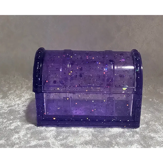 Resin hinged treasure chest storage box - Purple