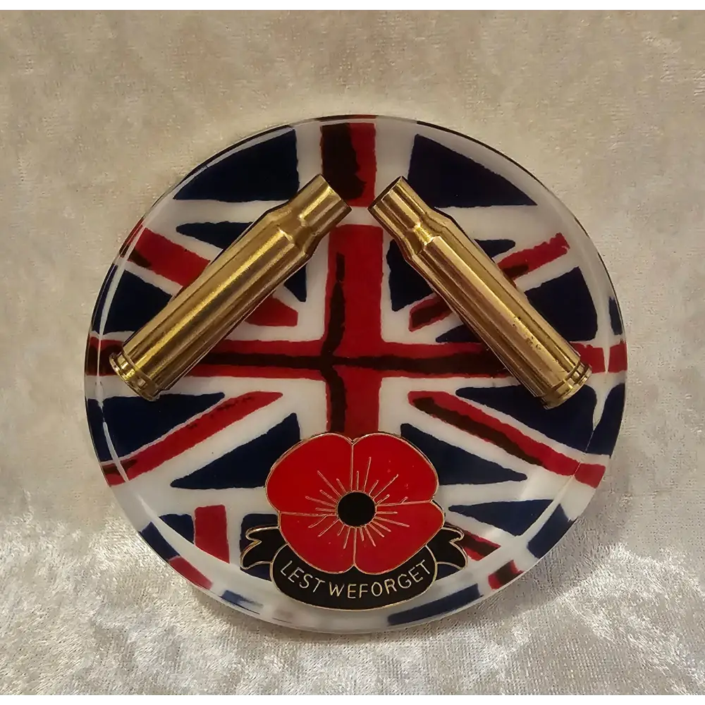 Resin Remembrance Coaster With Empty Rifle Brass