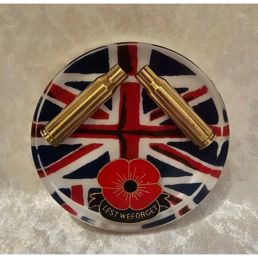 Resin Remembrance Coaster With Empty Rifle Brass