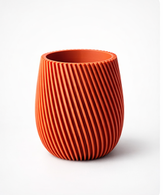 3D Printed Ribbed Vase Plant Pot