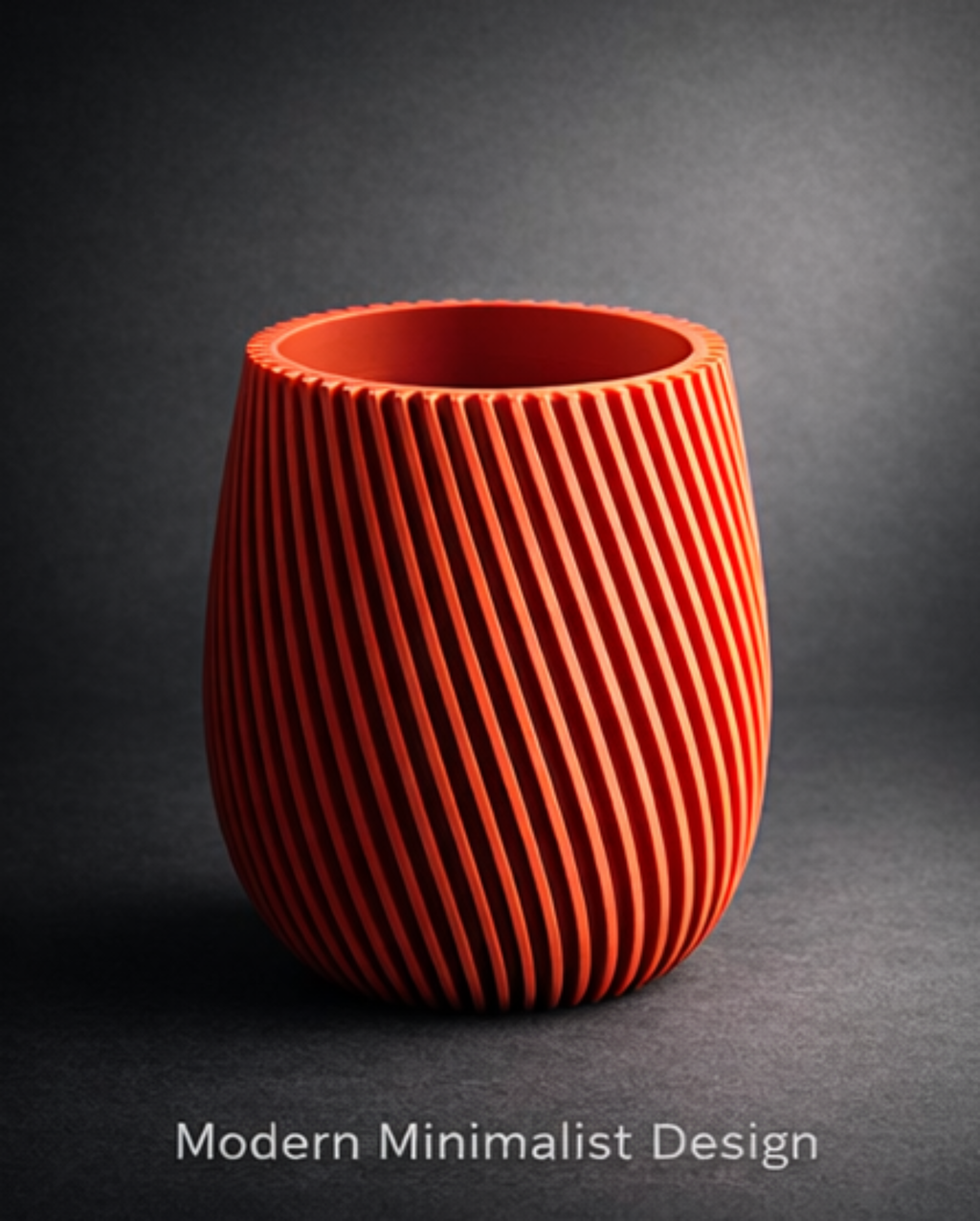 3D Printed Ribbed Vase Plant Pot 2