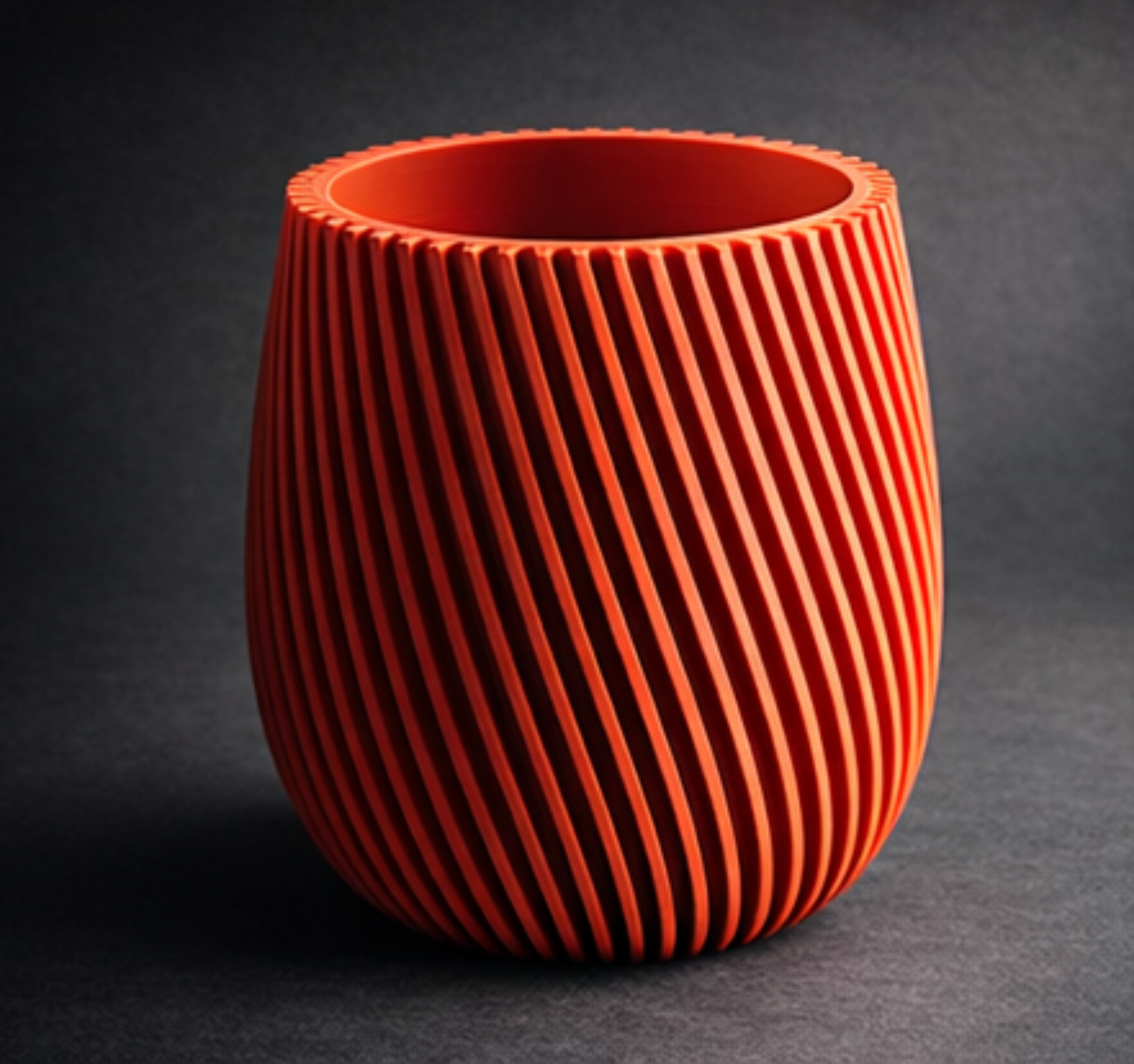 3D Printed Ribbed Vase Plant Pot 6