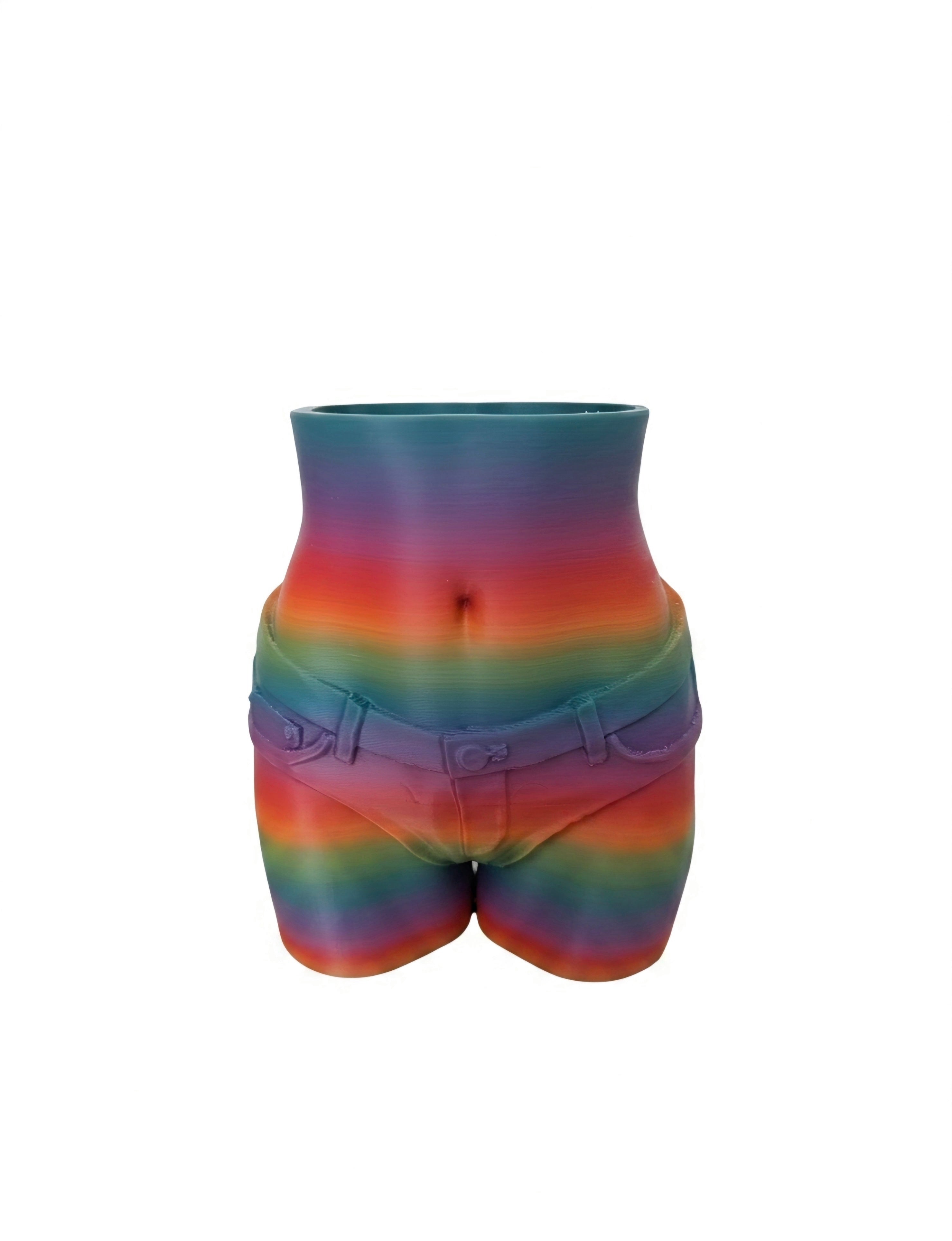 A novelty Pen Holder, featuring a multicolour rainbow gradient pattern. The insert is shown from the back against a solid white background.
