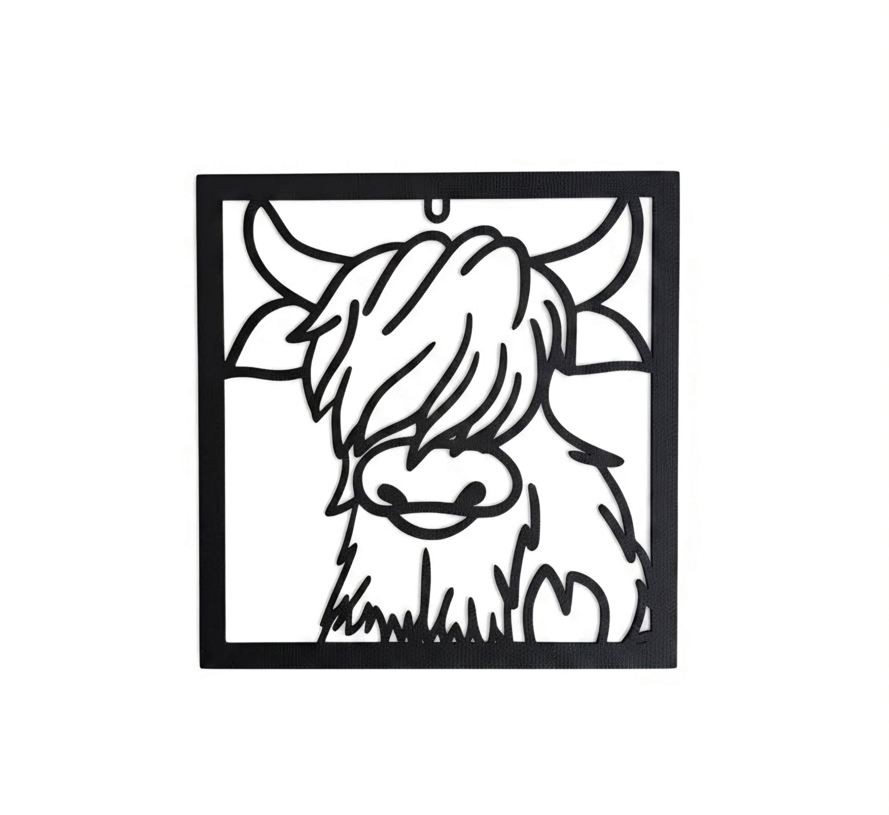 Decorative Line art of a Highland Cow.