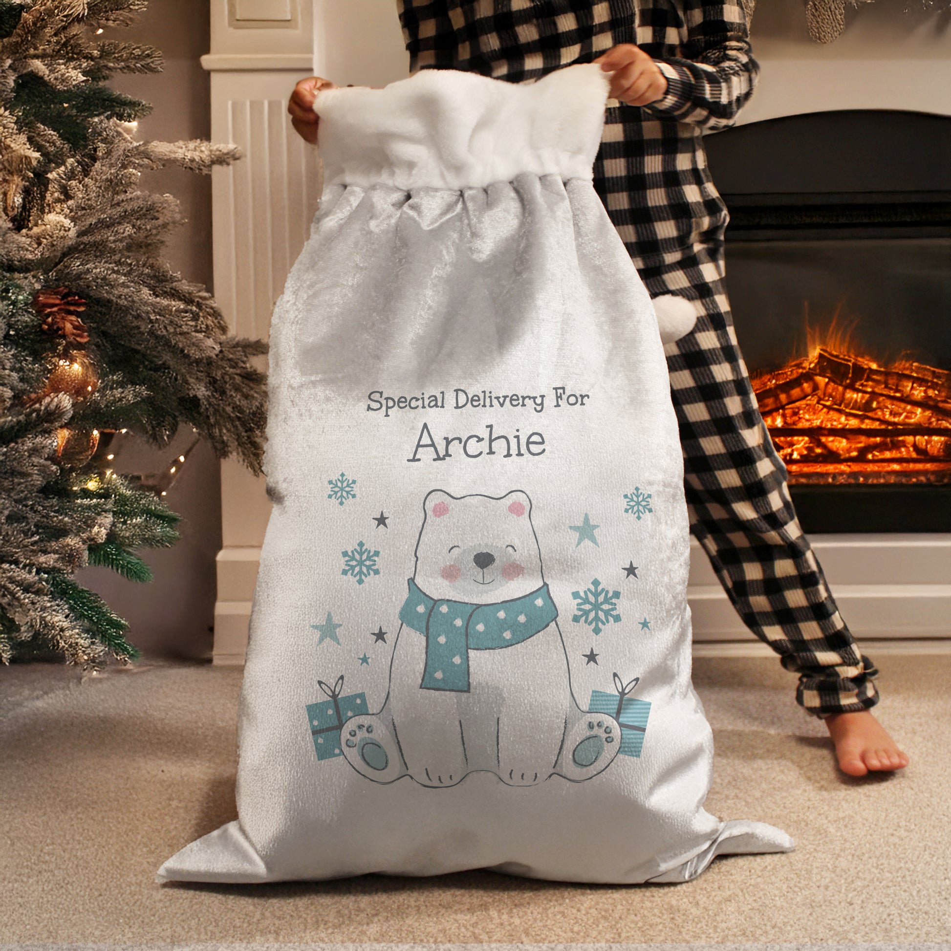 Personalised Polar Bear Christmas Sack 2