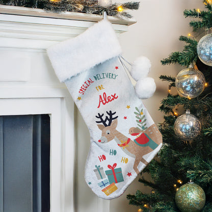 Personalised Reindeer Christmas Stocking 4