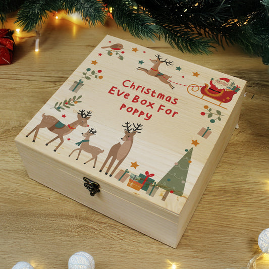 Personalised Santa & Reindeer Christmas Eve Box 1
