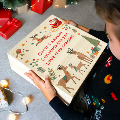 Personalised Santa & Reindeer Christmas Eve Box 3