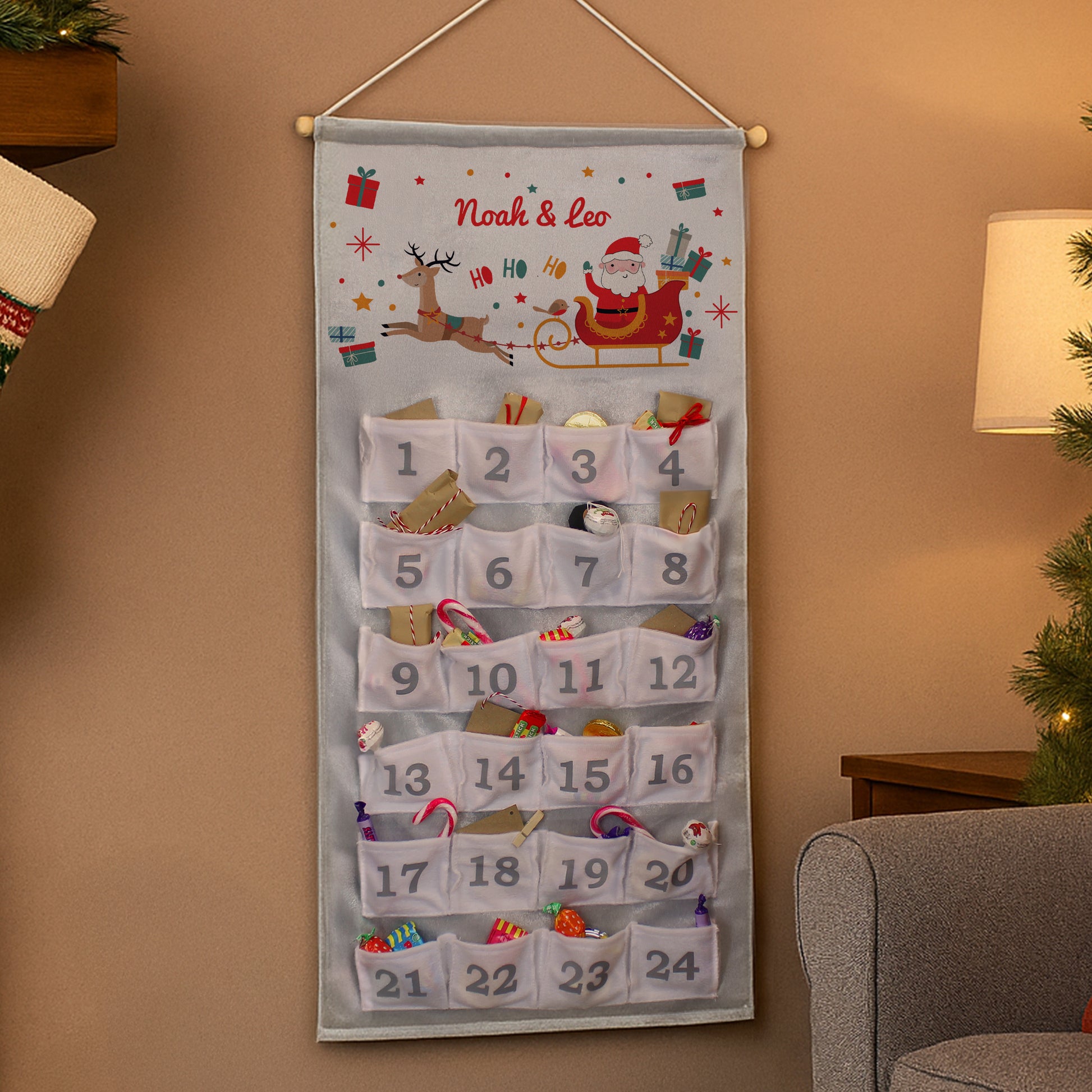 Personalised Santa Sleigh Advent Calendar 3