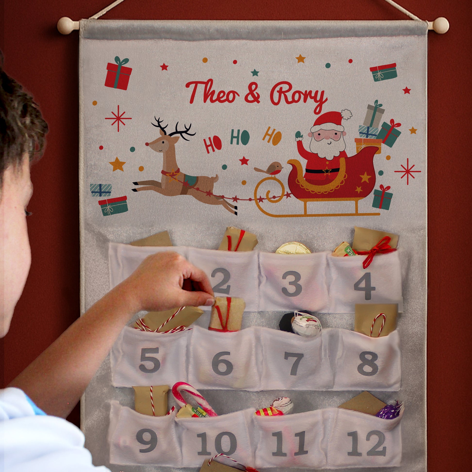 Personalised Santa Sleigh Advent Calendar 4