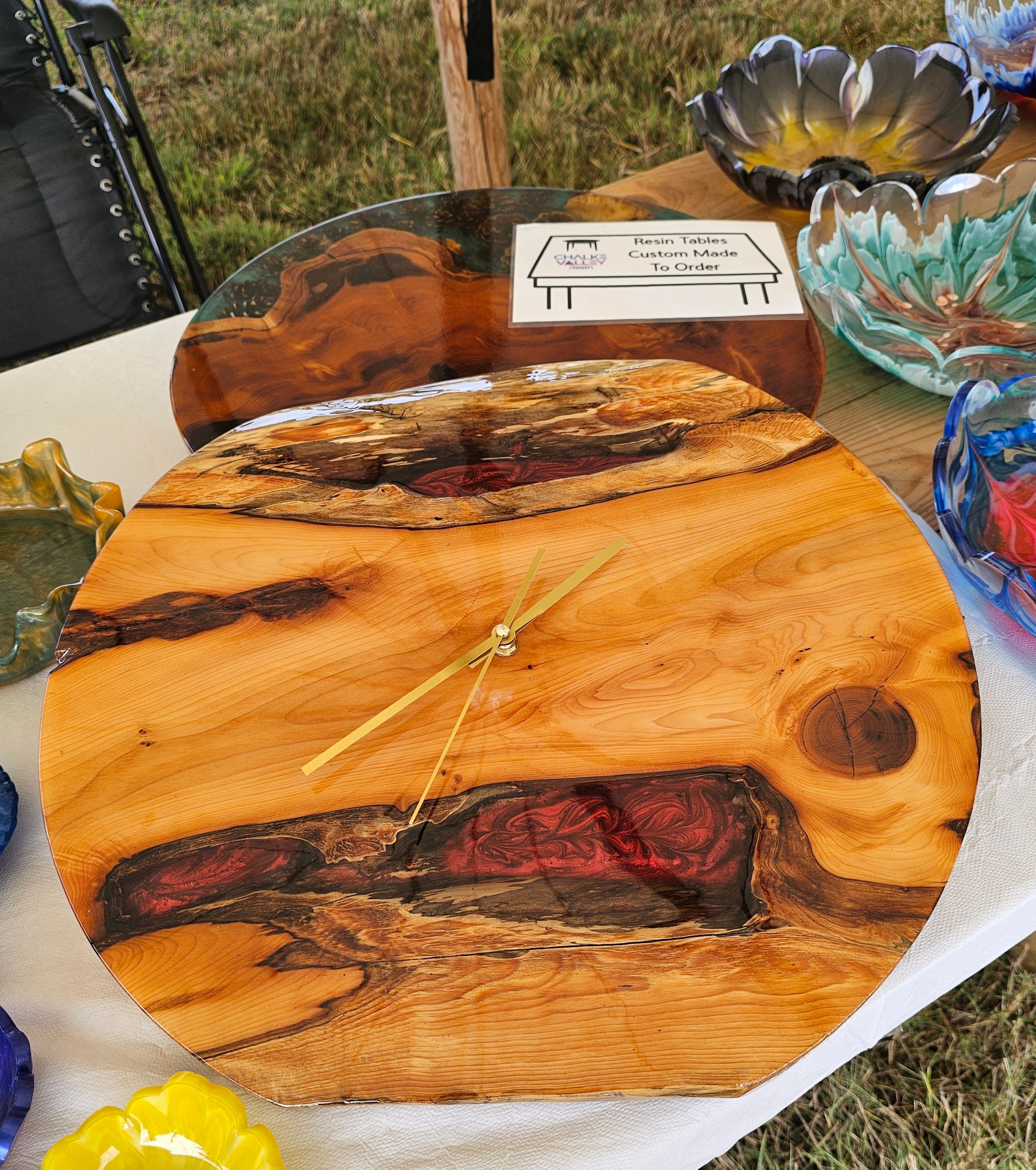 handcrafted epoxy resin wall clock 2