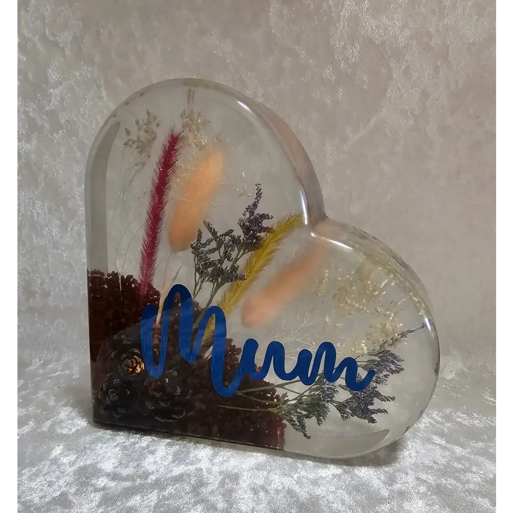 Personalised Dried Flower Resin Heart
