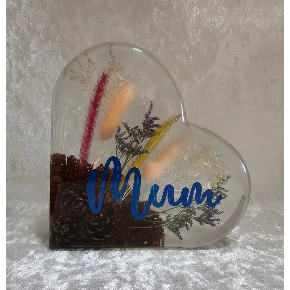 Personalised Dried Flower Resin Heart