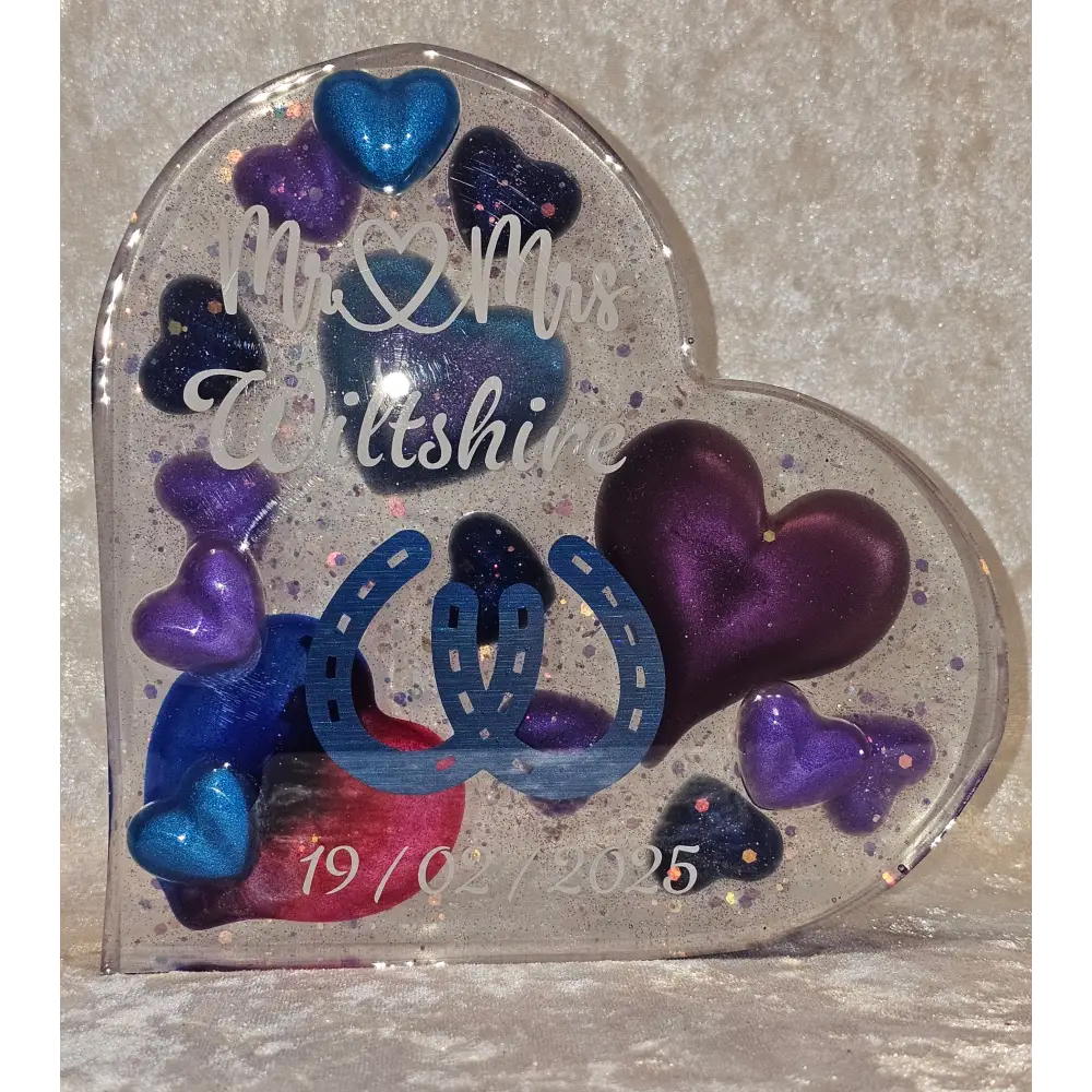 Personalised Dried Flower Resin Heart
