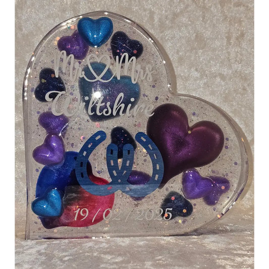 Personalised Dried Flower Resin Heart