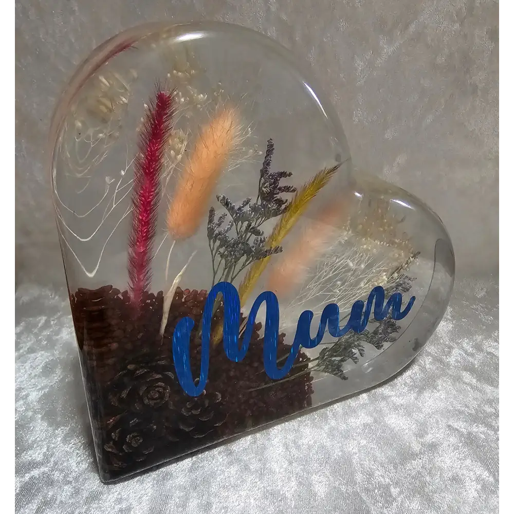 Personalised Dried Flower Resin Heart