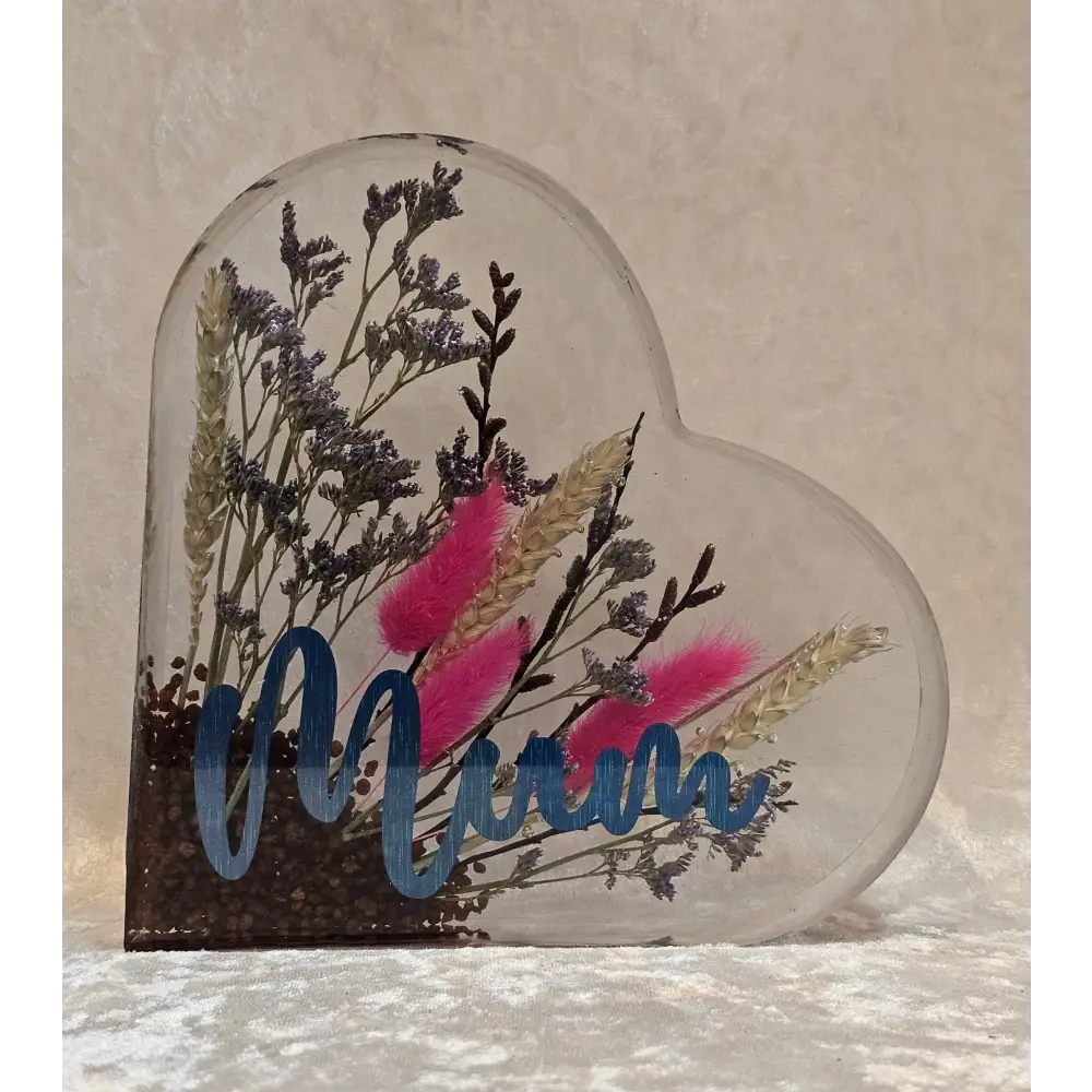 Personalised Dried Flower Resin Heart