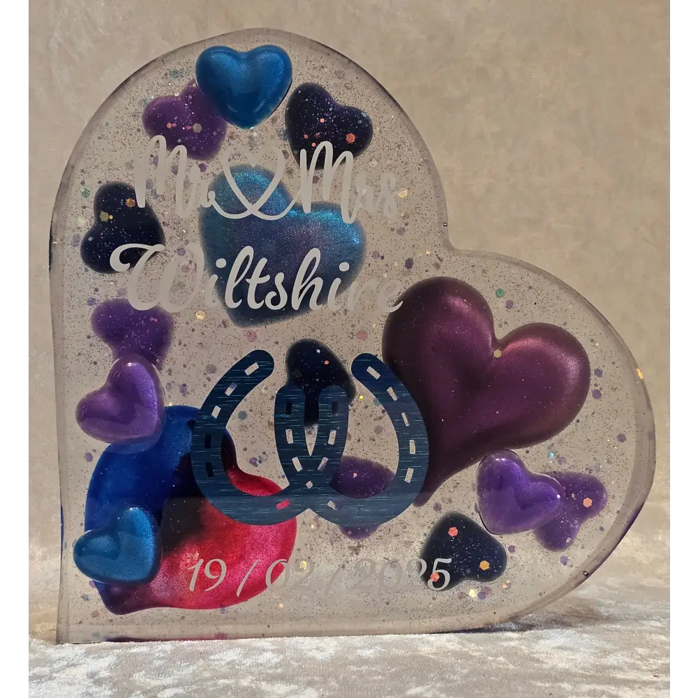 Personalised Dried Flower Resin Heart