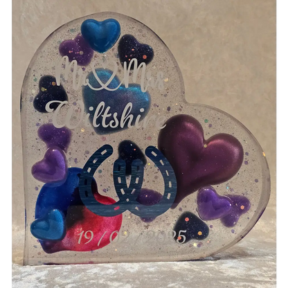Personalised Dried Flower Resin Heart