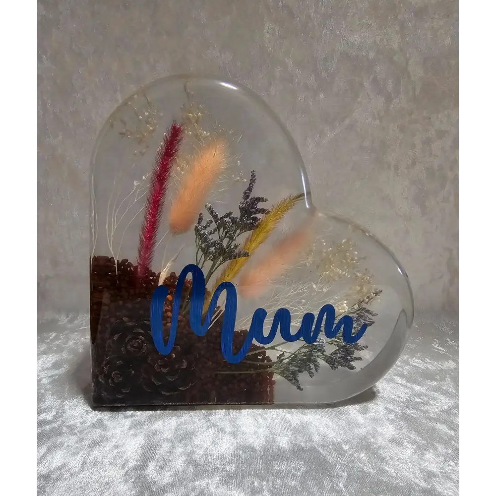 Personalised Dried Flower Resin Heart