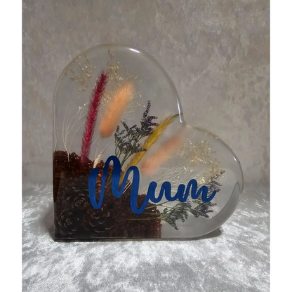 Personalised Dried Flower Resin Heart