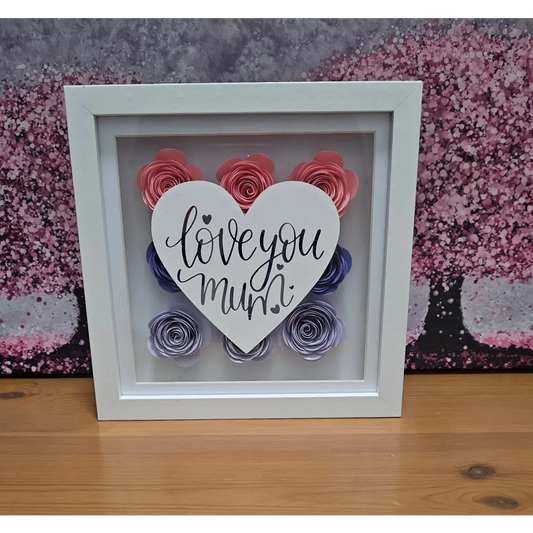 Personalised Flower Shadow Box - Mum
