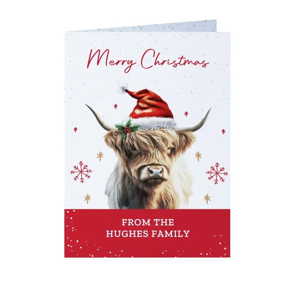 Personalised Highland Cow Pack of 10 Christmas Cards 5