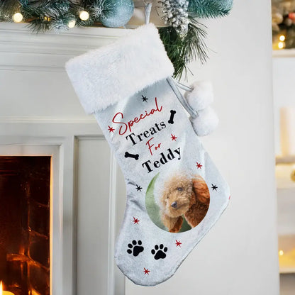 Personalised Photo Upload Dog Christmas Stocking 3
