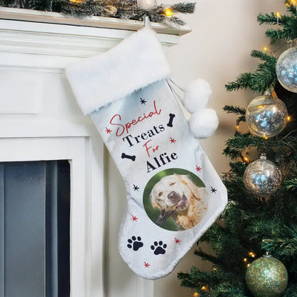 Personalised Photo Upload Dog Christmas Stocking 1