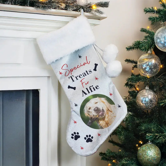 Personalised Photo Upload Dog Christmas Stocking 1