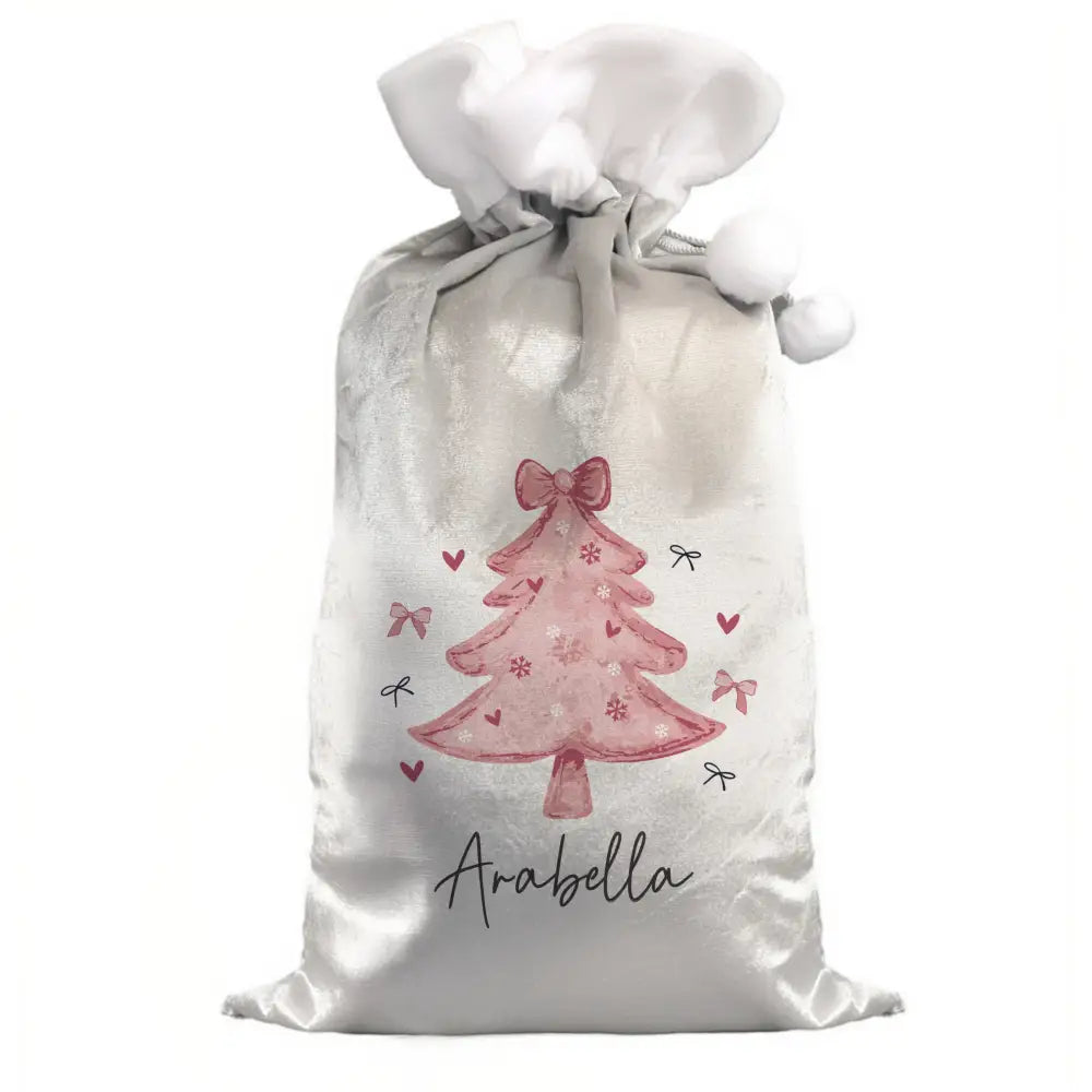 Personalised Pink Christmas Tree Sack 2