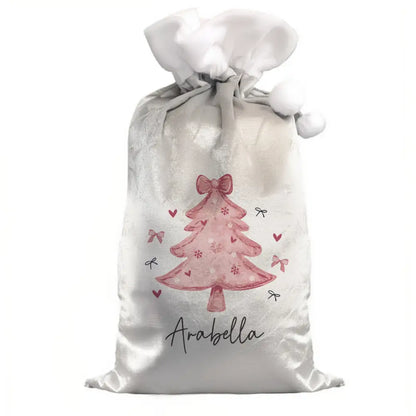 Personalised Pink Christmas Tree Sack 2