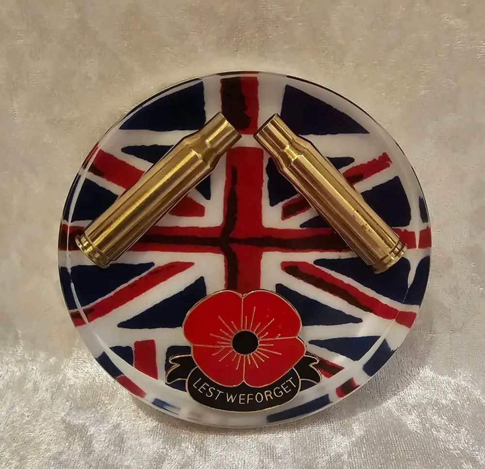 Resin Remembrance Coaster With Empty Rifle Brass
